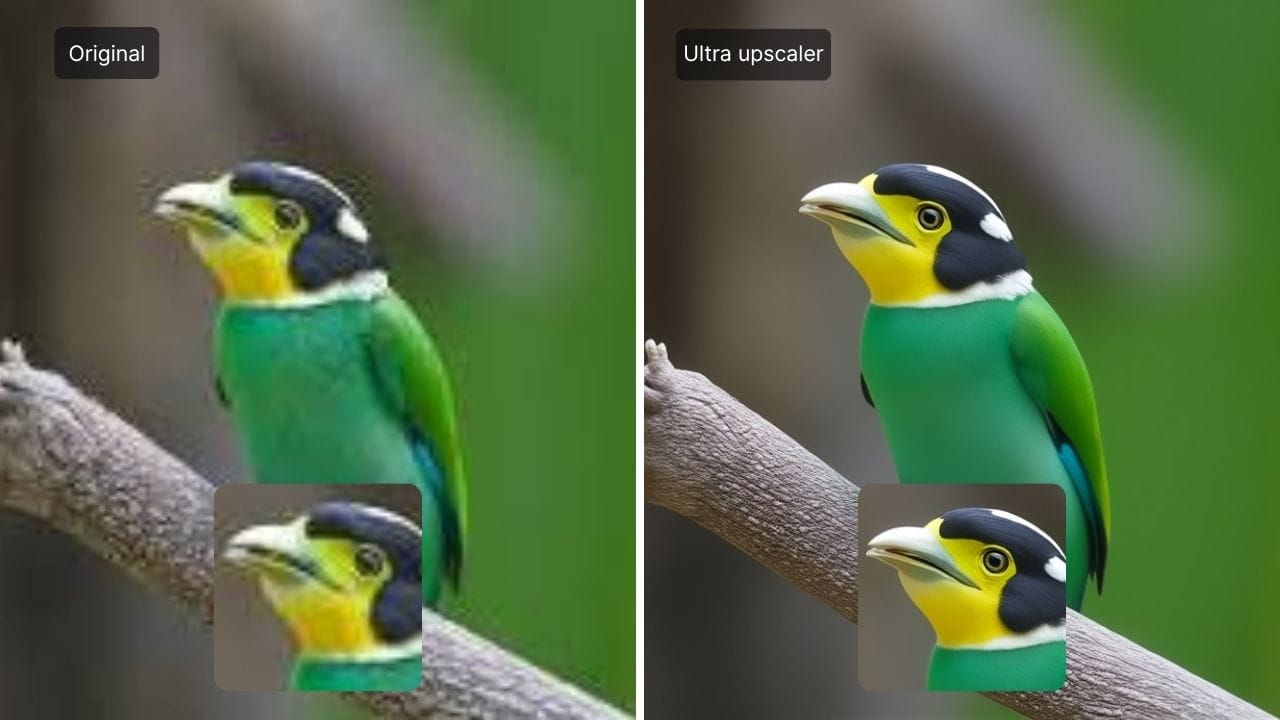 Comparison between original JPEG and LetsEnhance AI-restored version