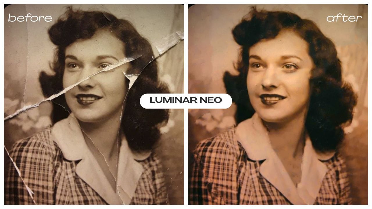 Portrait restoration attempt with Luminar Neo software