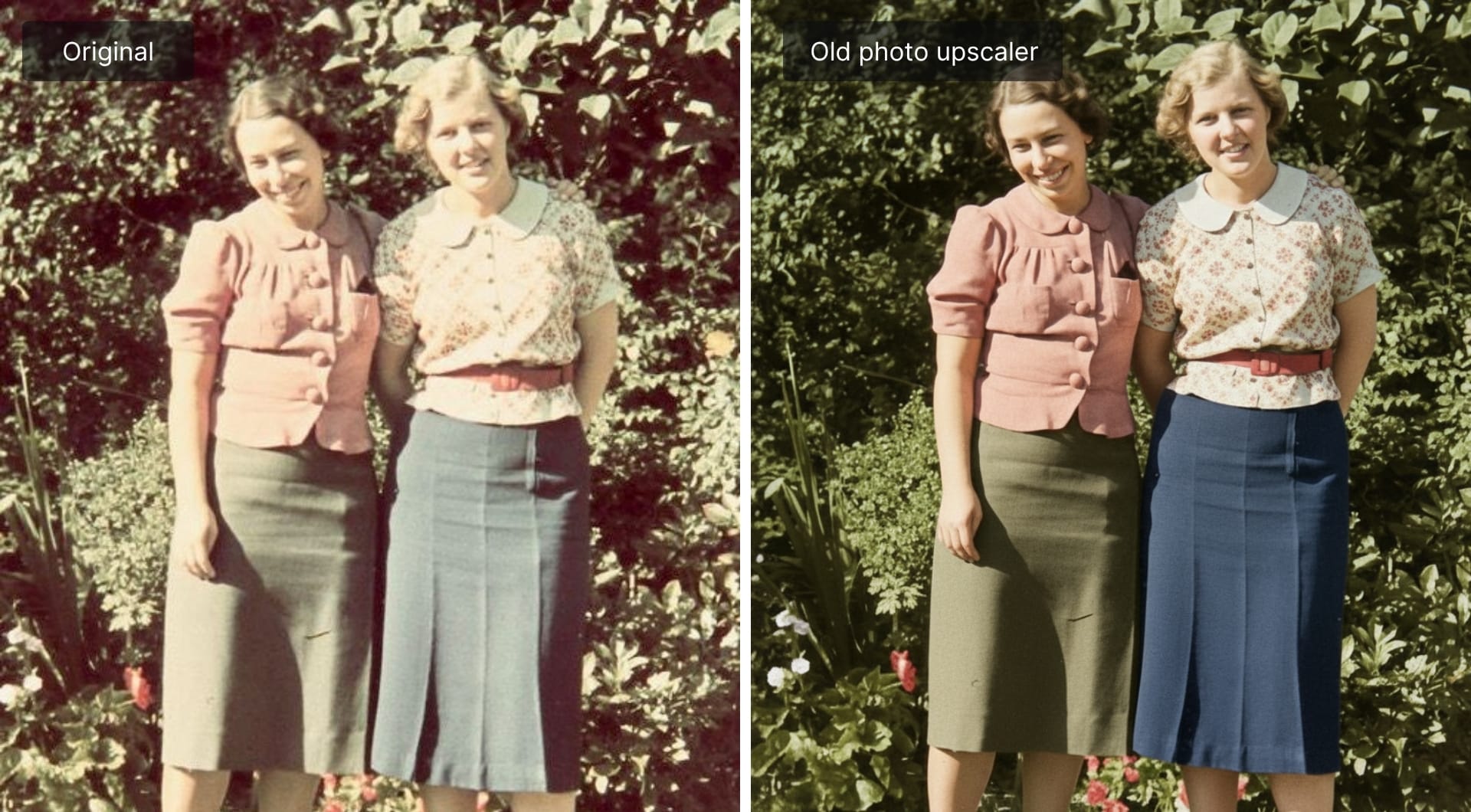 Correcting yellowish color cast in an old photo with LetsEnhance