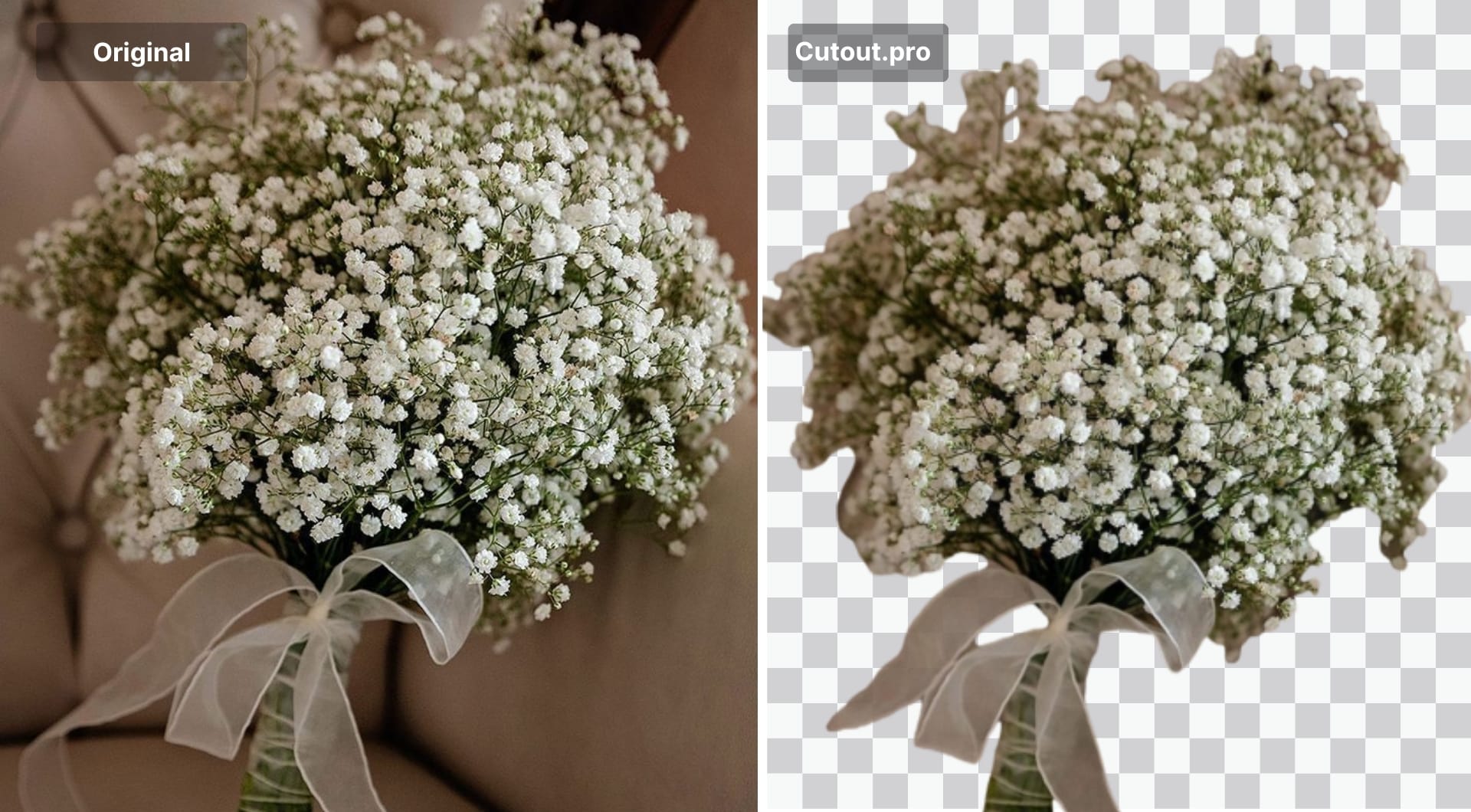 Flower bouquet cut out from the background