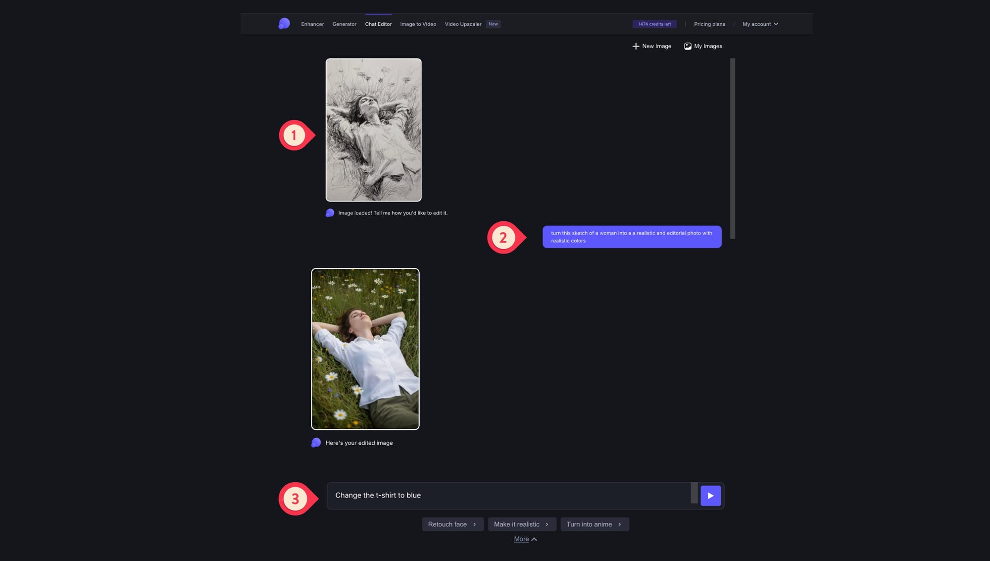 Step-by-step guide for turning a sketch into a photo
