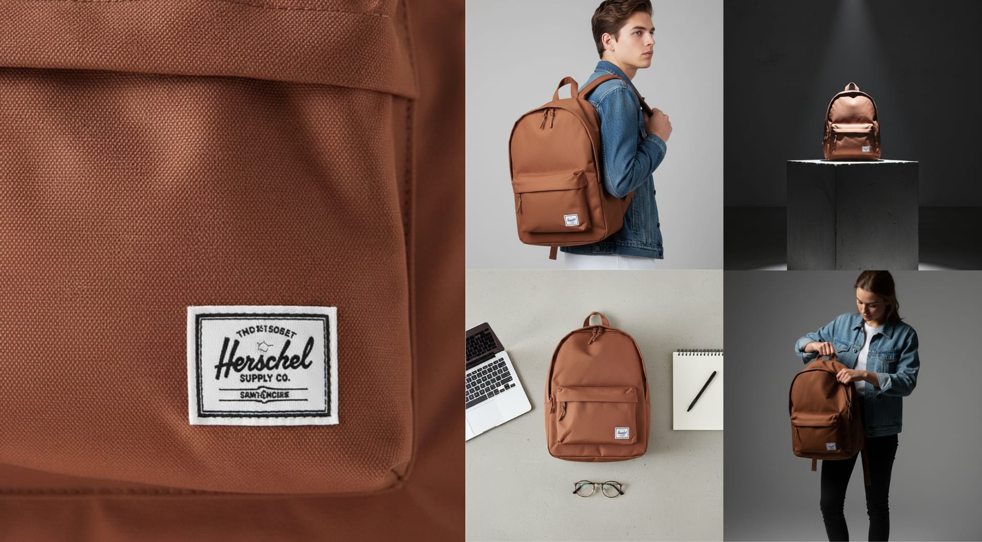 Backpack product photos in multiple angles and close-ups
