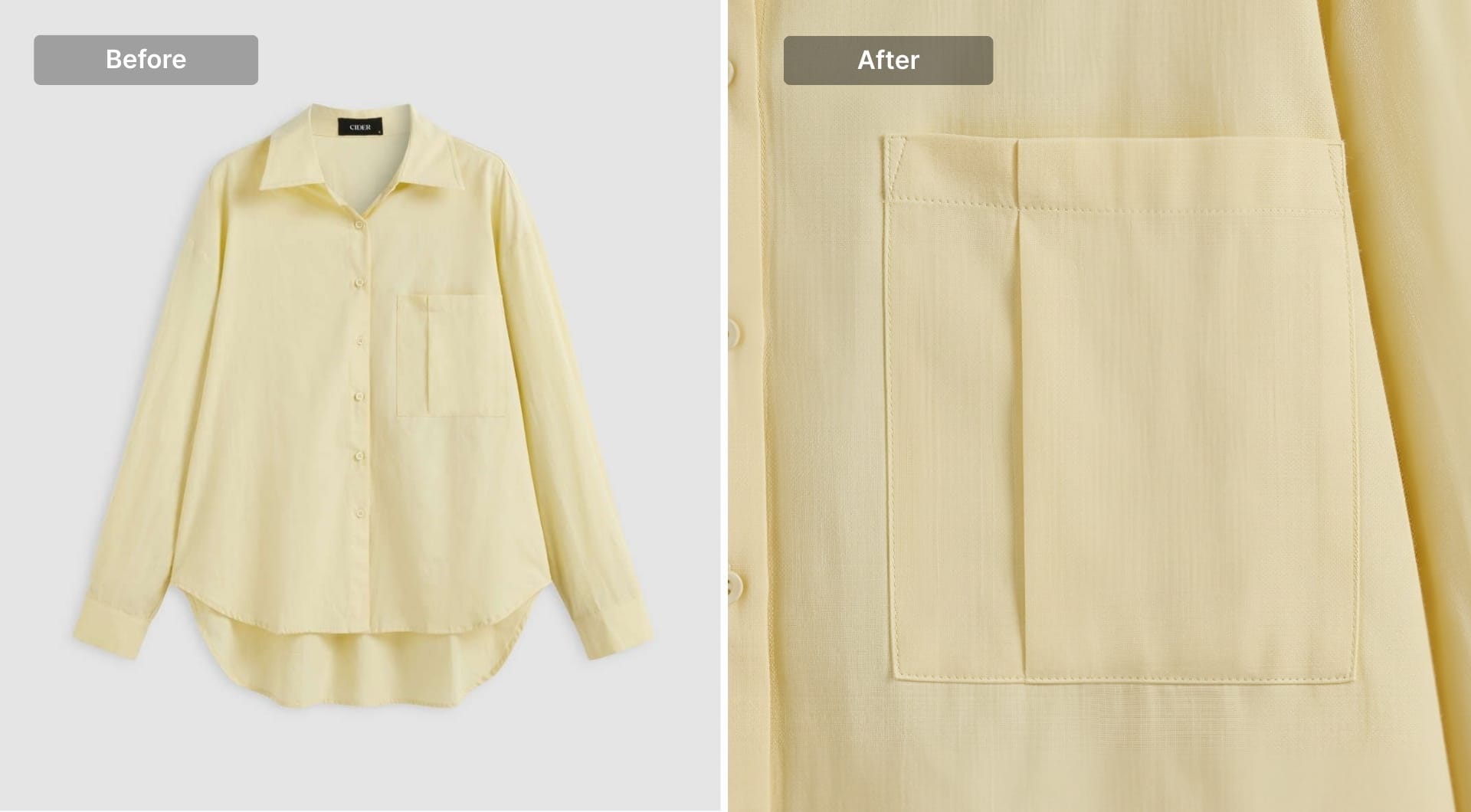 Close-up of shirt pocket fabric texture