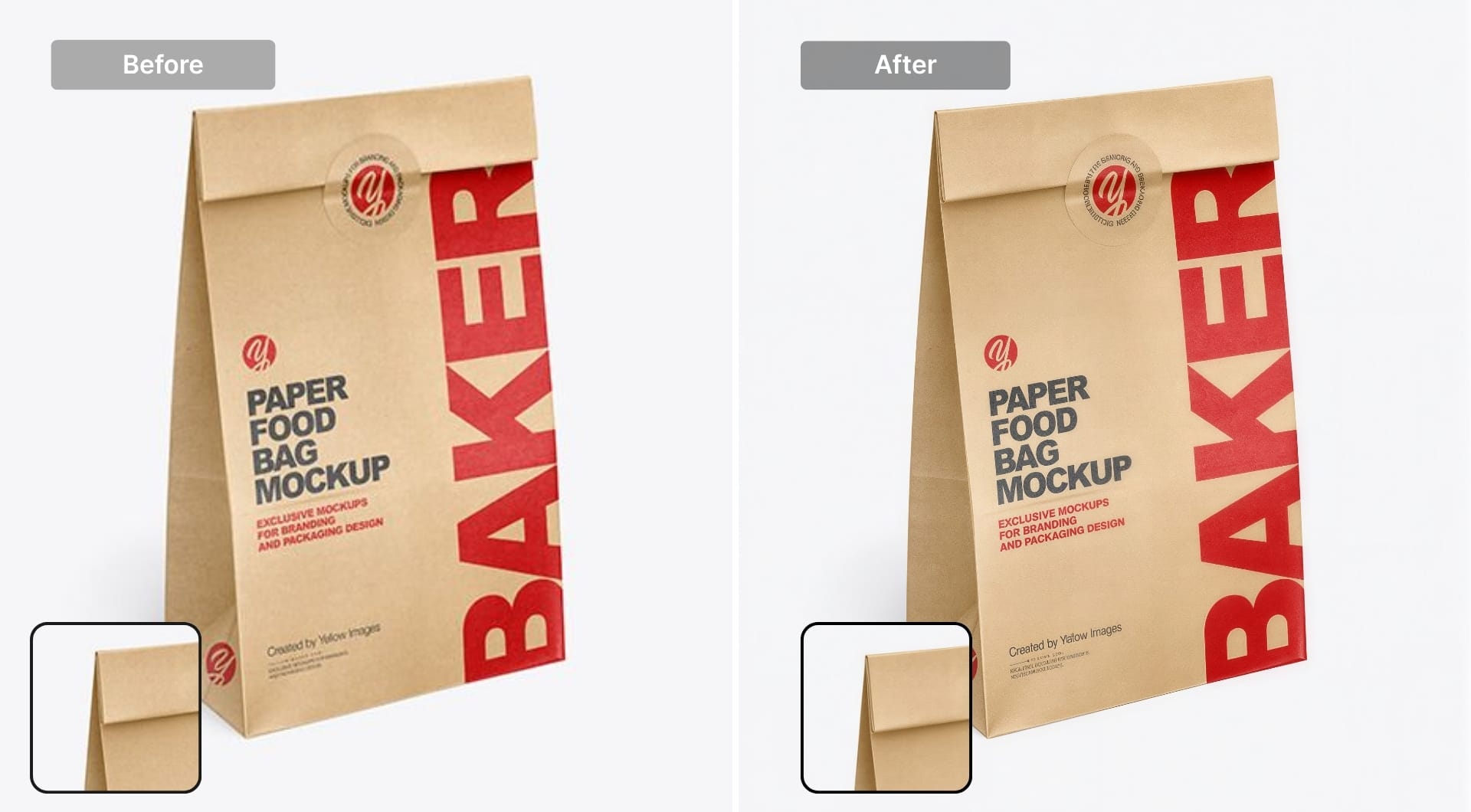 Paper texture before and after upscaling with enhanced surface detail