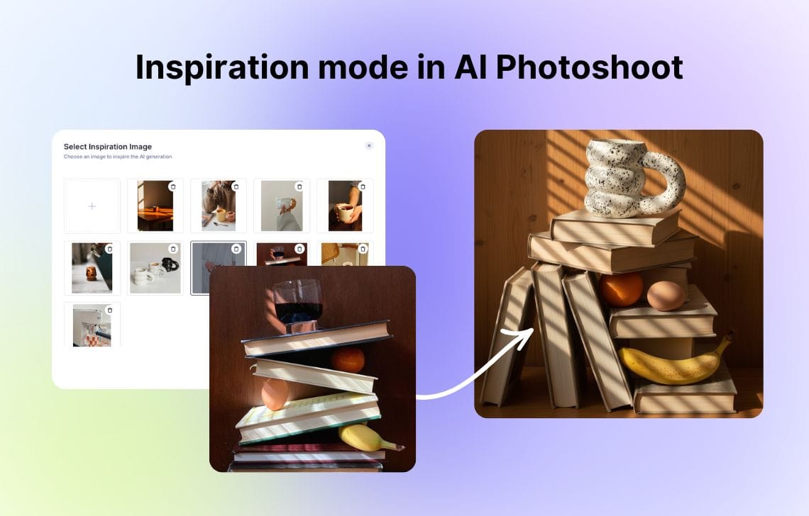 Inspiration mode using a reference board to guide styled product output