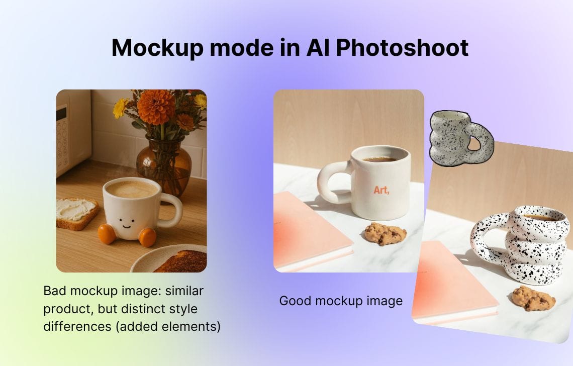 Comparison of bad and good mockup image inputs