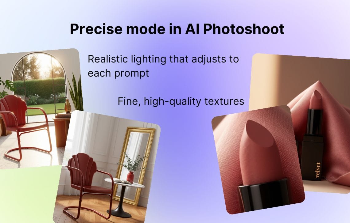 Precise mode examples with fixed placement and realistic textures