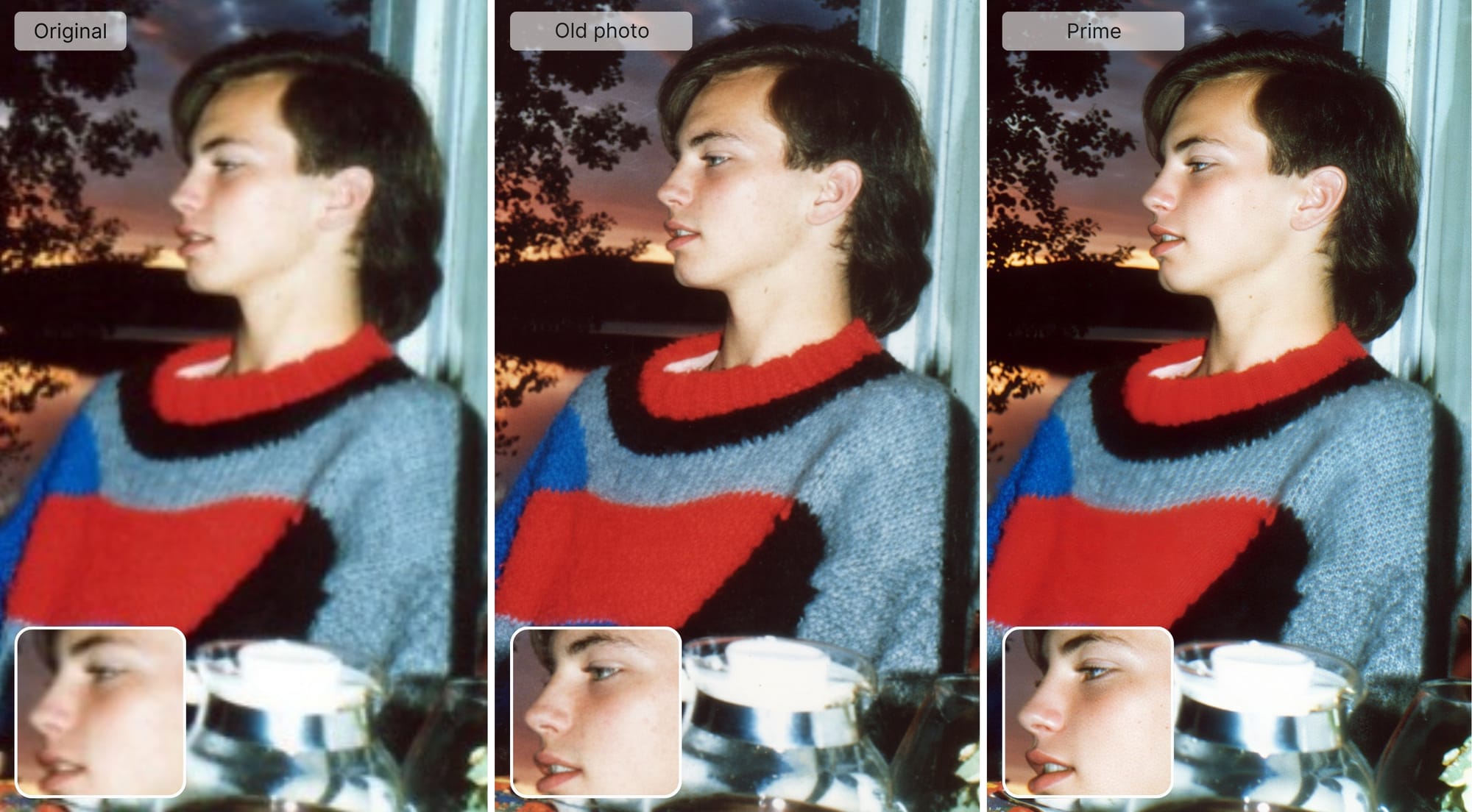 Fixing blur and compression artifacts in low-quality photo with LetsEnhance