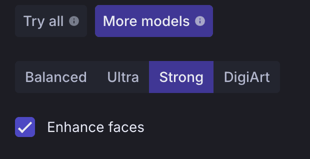 Select sharpening intensity