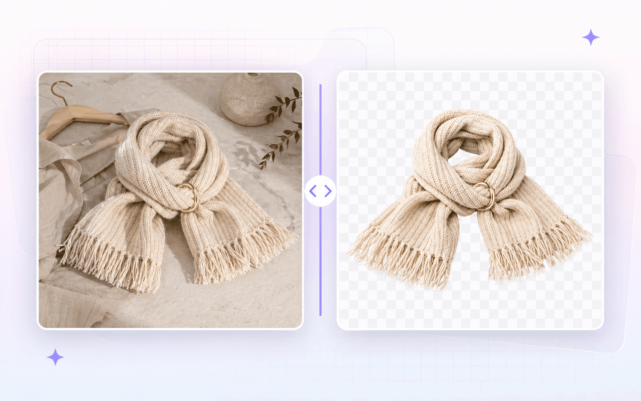 Product photo with background removed by the API, leaving a clean catalog-ready cutout
